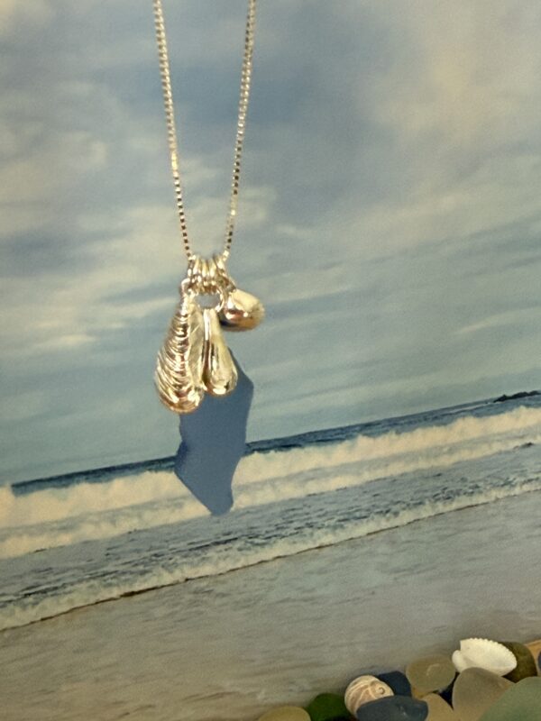Blue Sea Glass pendant on sterling silver chain